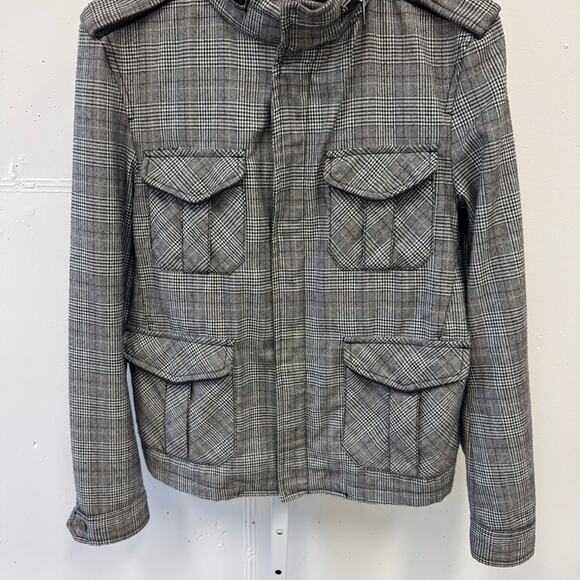 Zara Man Plaid Jacket Shaket with Hood Casual Windbreaker Med 6719/359/064 - Picture 4 of 13